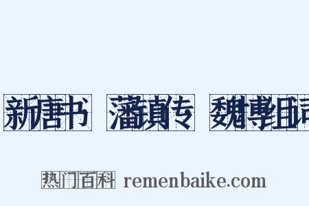 新唐书·藩镇传·魏博组词是什么意思的图片